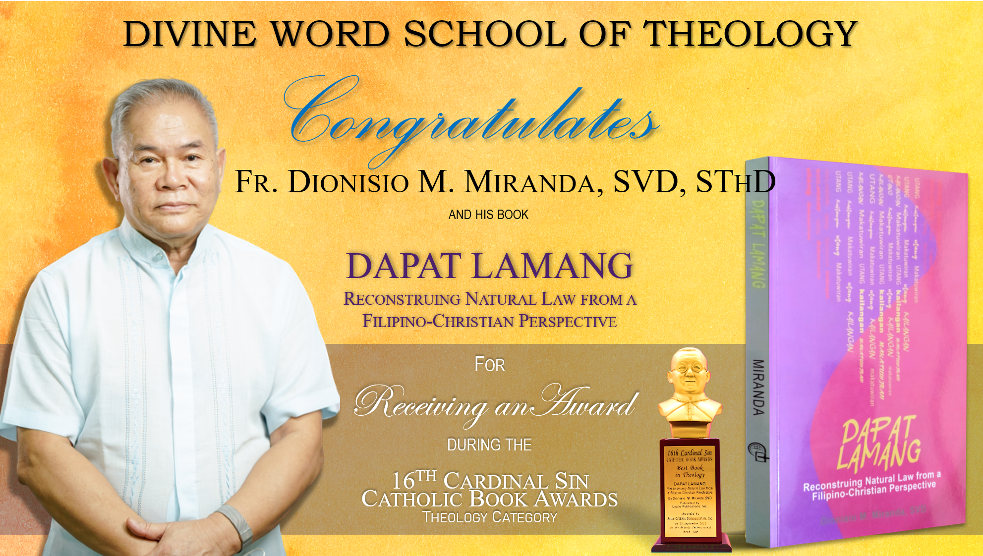 DWST Congratulates Fr. Dionisio M. Miranda, SVD